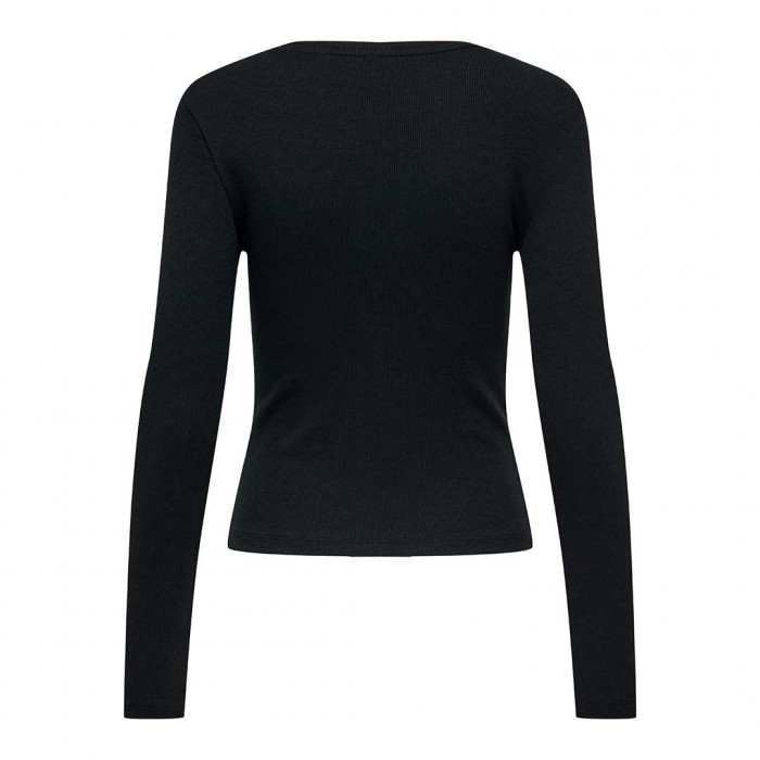 ONLY ONLCHECKIE LIFE L/S CUT OUT TOP JRS BLACK