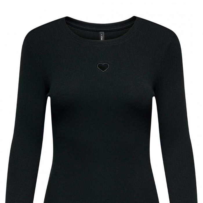 ONLY ONLCHECKIE LIFE L/S CUT OUT TOP JRS BLACK
