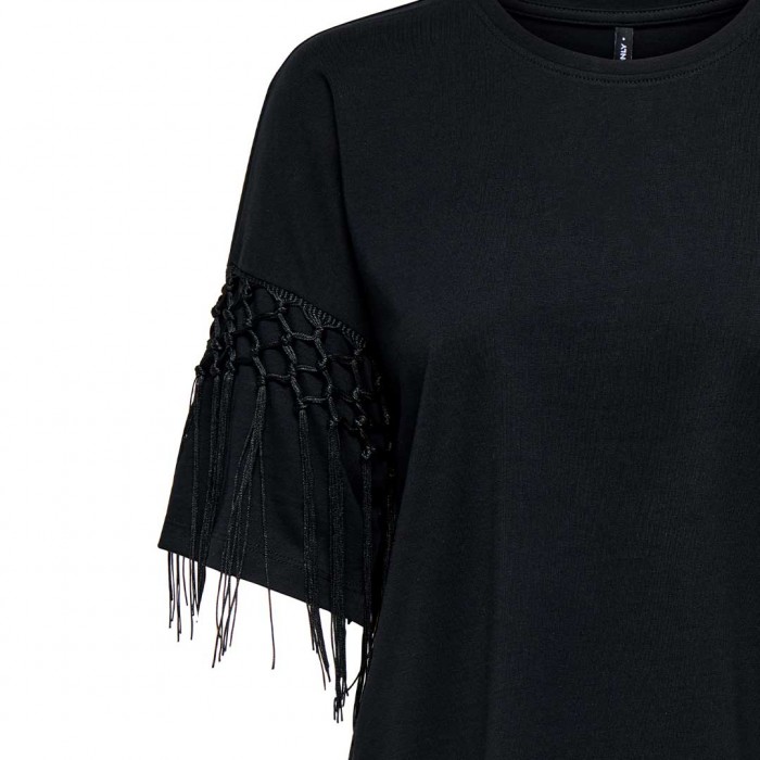 ONLY ONLHARLEY LIFE S/S FRINGE TOP JRS BLACK