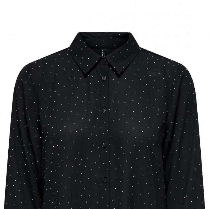 ONLY ONLZEKE L/S STUD SHIRT WVN BLACK