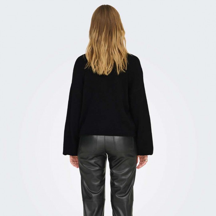 ONLY ONLDONNA LS BOW V-NECK KNT BLACK