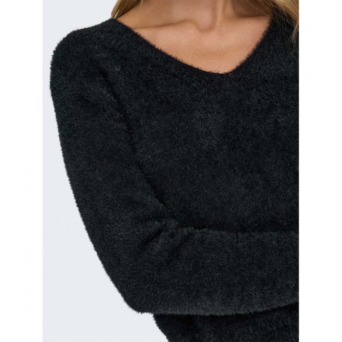 ONLY ONLELLA PIUMO LS V-NECK KNT BLACK