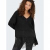 ONLY ONLVIVIA LS LIFE V-NECK LACE MIX KNIT BLACK ONLY ONLVIVIA LS LIFE V-NECK LACE MIX KNIT BLACK