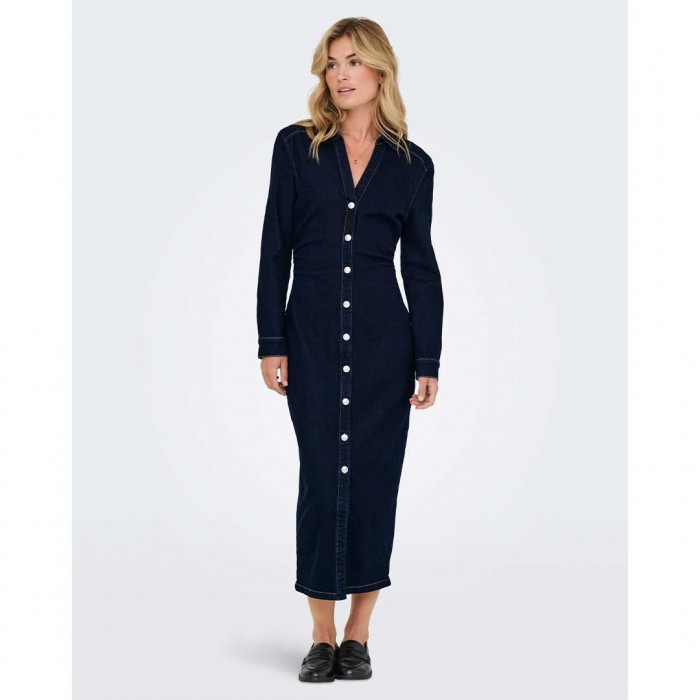 ONLY ONLCAITLIN LS DNM DRESS BJ DARK BLUE