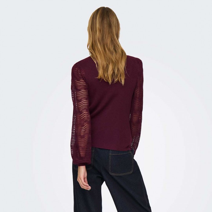 ONLY ONLANNELINA LS HIGHNECK KNT BORDO