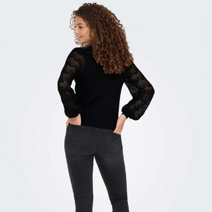 ONLY ONLANNELINA LS HIGHNECK KNT BLACK