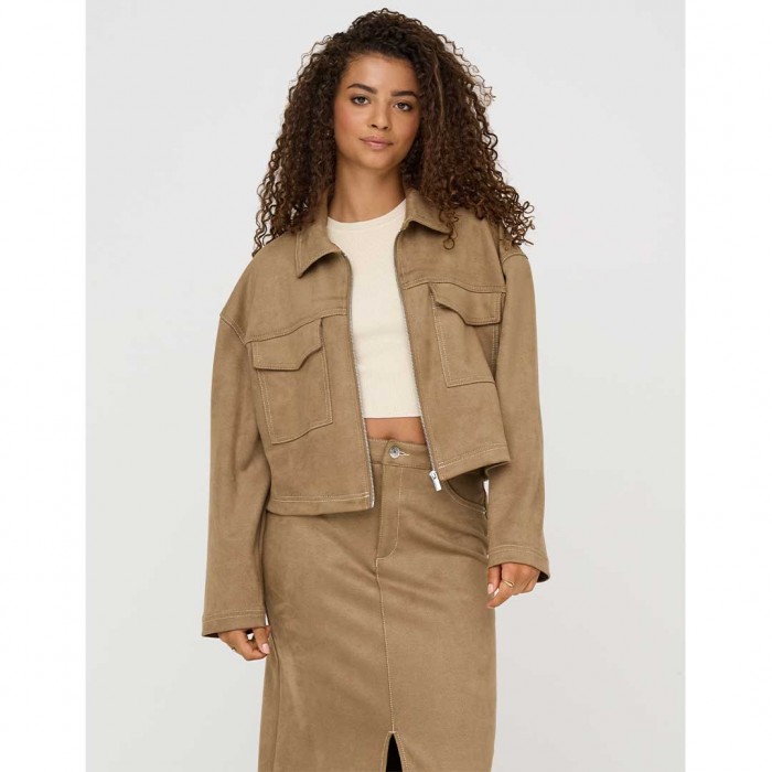 ONLY ONLSTINA LIFE FAUX SUEDE JACKET CC PNT CAMEL