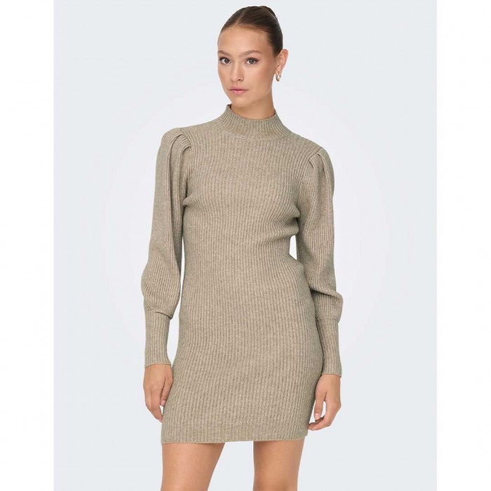 ONLY ONLKATIA LIFE L/S DRESS KNT NOOS BEIGE