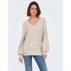 ONLY ONLLUCILLA LS GLITTER V-NECK KNT ECRU ONLY ONLLUCILLA LS GLITTER V-NECK KNT ECRU