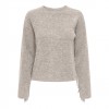 ONLY ONLJAKE LIFE L/S FRINGE TOP JRS ECRU