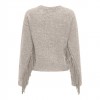 ONLY ONLJAKE LIFE L/S FRINGE TOP JRS ECRU