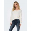 ONLY ONLELLA PIUMO LS V-NECK KNT WHITE ONLY ONLELLA PIUMO LS V-NECK KNT WHITE