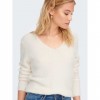 ONLY ONLELLA PIUMO LS V-NECK KNT WHITE ONLY ONLELLA PIUMO LS V-NECK KNT WHITE