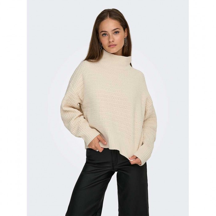 ONLY ONLGLOBE LS HIGHNECK BF KNT ECRU