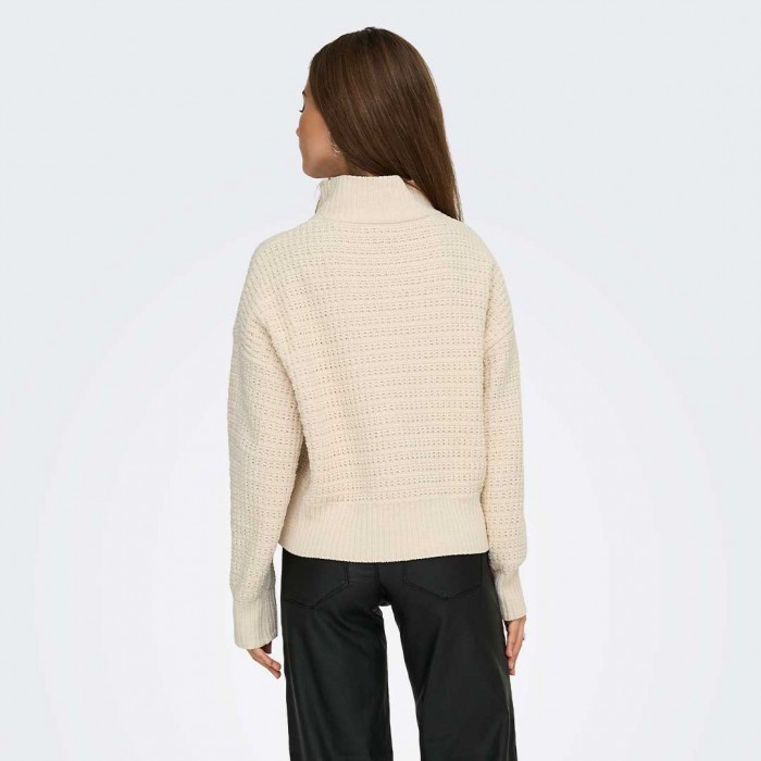 ONLY ONLGLOBE LS HIGHNECK BF KNT ECRU
