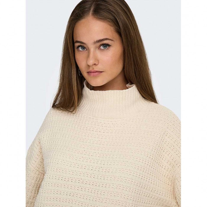 ONLY ONLGLOBE LS HIGHNECK BF KNT ECRU