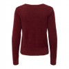 ONLY ONLELLA PIUMO LS V-NECK KNT DARK RED ONLY ONLELLA PIUMO LS V-NECK KNT DARK RED