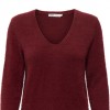 ONLY ONLELLA PIUMO LS V-NECK KNT DARK RED ONLY ONLELLA PIUMO LS V-NECK KNT DARK RED