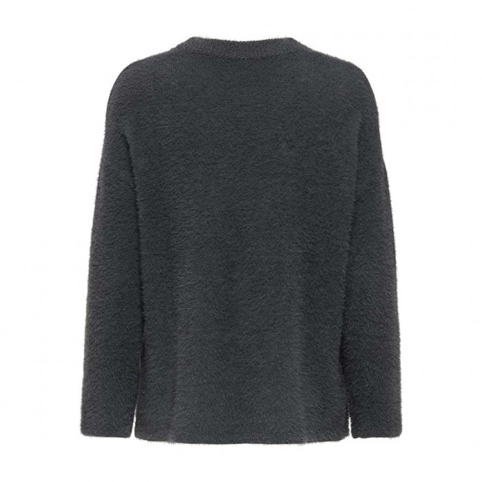 ONLY ONLPETRA LS LOOSE O-NECK CC KNT DARK GRAY