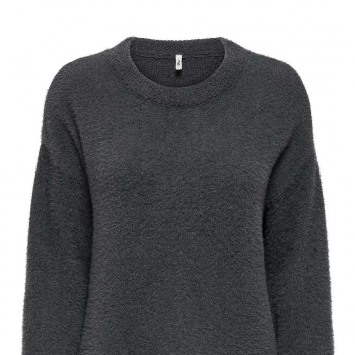 ONLY ONLPETRA LS LOOSE O-NECK CC KNT DARK GRAY