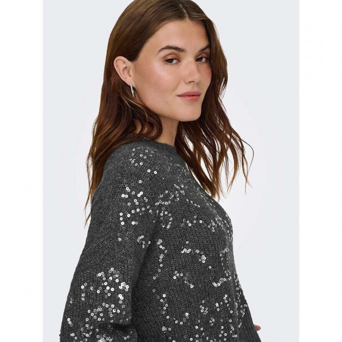 ONLY  ONLALTA LS SEQUIN O-NECK KNT DARK GREY