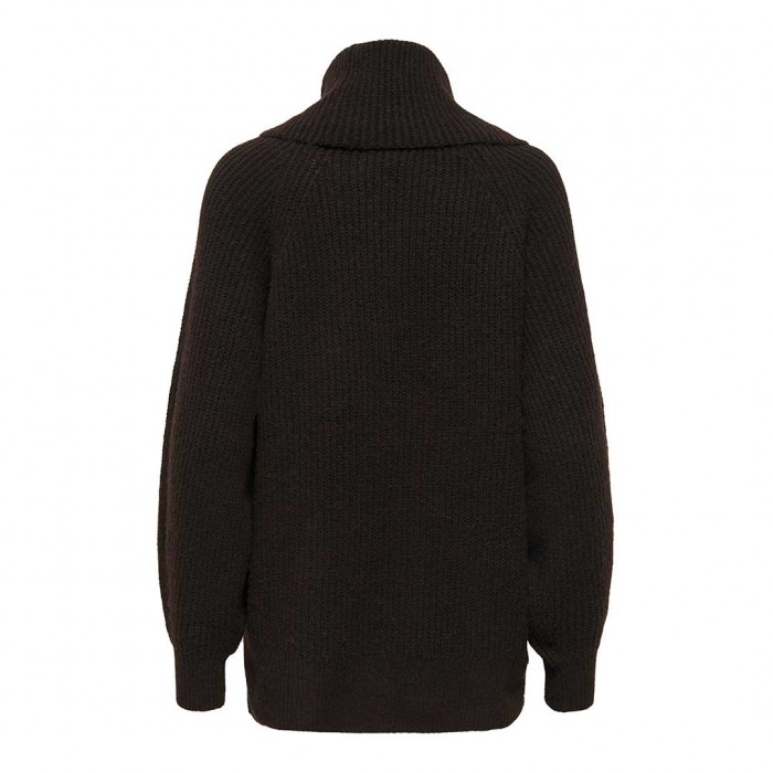 ONLY ONLWHITNEY LIFE LS LOOSE ROLLNECK KNT DARK BROWN