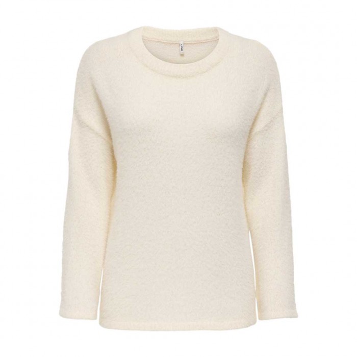ONLY ONLPETRA LS LOOSE O-NECK CC KNT WHITE