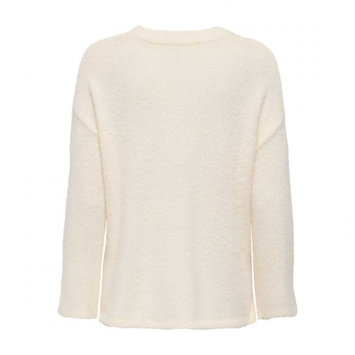 ONLY ONLPETRA LS LOOSE O-NECK CC KNT WHITE