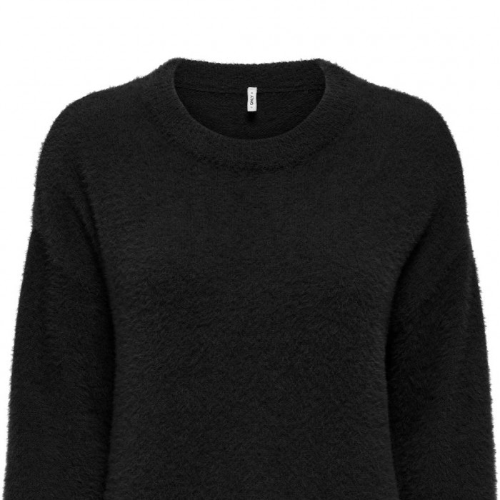 ONLY ONLPETRA LS LOOSE O-NECK CC KNT BLACK