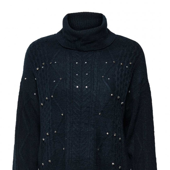 ONLY ONLELSIE LS CABEL BLING ROLLNECK CC KNT BLUE
