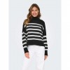 ONLY ONLBARI L/S HIGHNECK KNT NOOS BLACK/WHITE ONLY ONLBARI L/S HIGHNECK KNT NOOS BLACK/WHITE