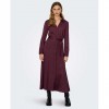 ONLY ONLMIKA VIS SATIN L/S LONG DRESS WVN BORDO ONLY ONLMIKA VIS SATIN L/S LONG DRESS WVN BORDO