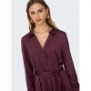 ONLY ONLMIKA VIS SATIN L/S LONG DRESS WVN BORDO ONLY ONLMIKA VIS SATIN L/S LONG DRESS WVN BORDO