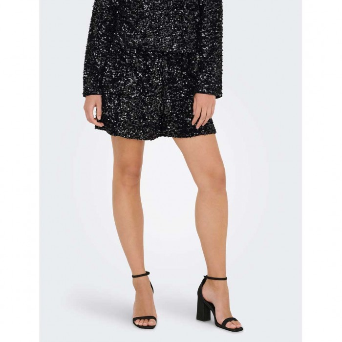 ONLY ONLCONFIDENCE NEW SEQUINS SHORTS JRS BLACK