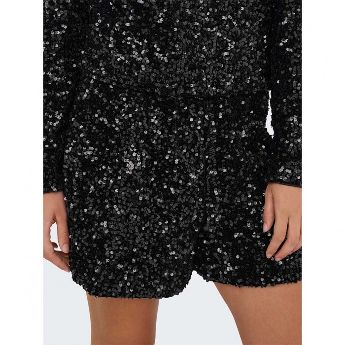 ONLY ONLCONFIDENCE NEW SEQUINS SHORTS JRS BLACK
