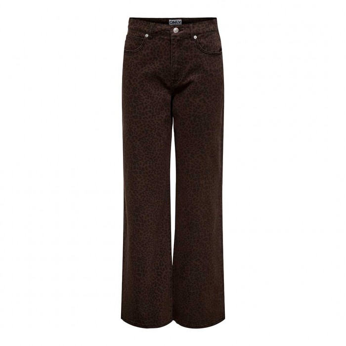 ONLY ONLMADISON HW WIDE ANIMAL PANT CC PNT BROWN