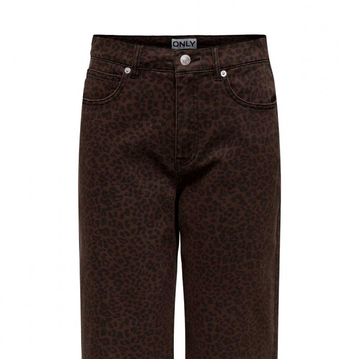 ONLY ONLMADISON HW WIDE ANIMAL PANT CC PNT BROWN