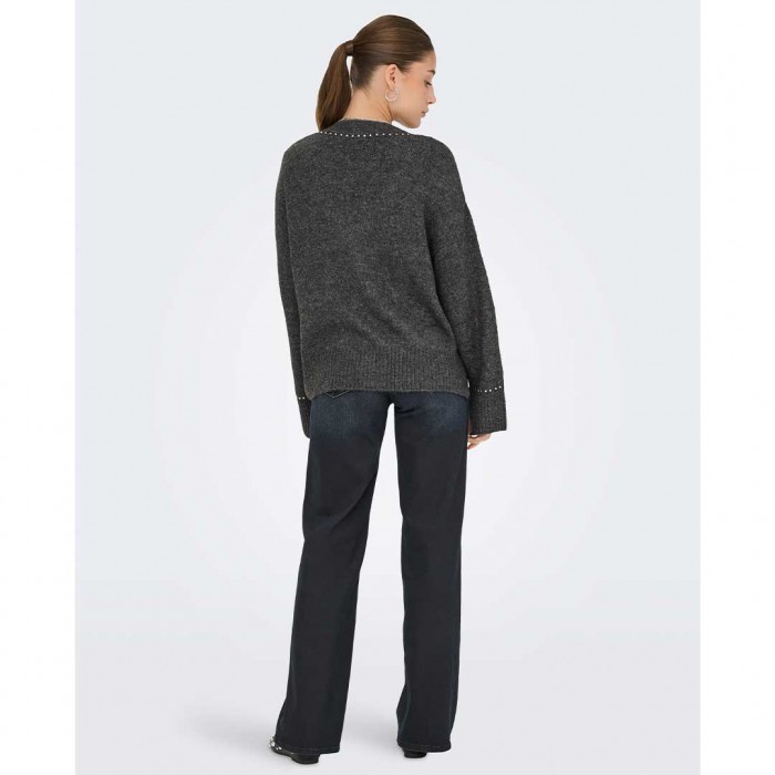 ONLY ONLELSIE LS STUDS CARDIGAN CC KNT GREY