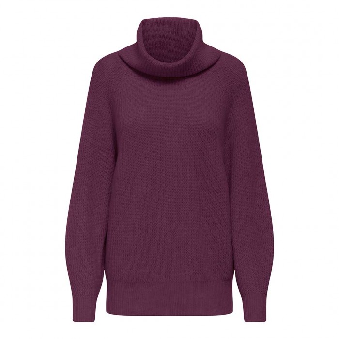 ONLY ONLWHITNEY LIFE LS LOOSE ROLLNECK KNT BORDO