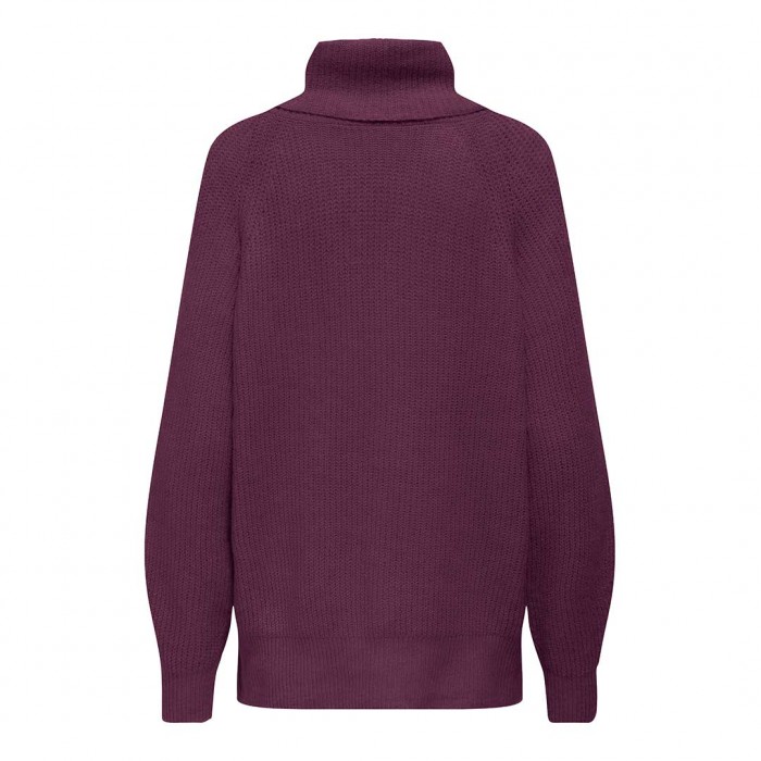 ONLY ONLWHITNEY LIFE LS LOOSE ROLLNECK KNT BORDO