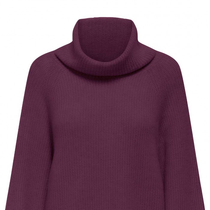ONLY ONLWHITNEY LIFE LS LOOSE ROLLNECK KNT BORDO