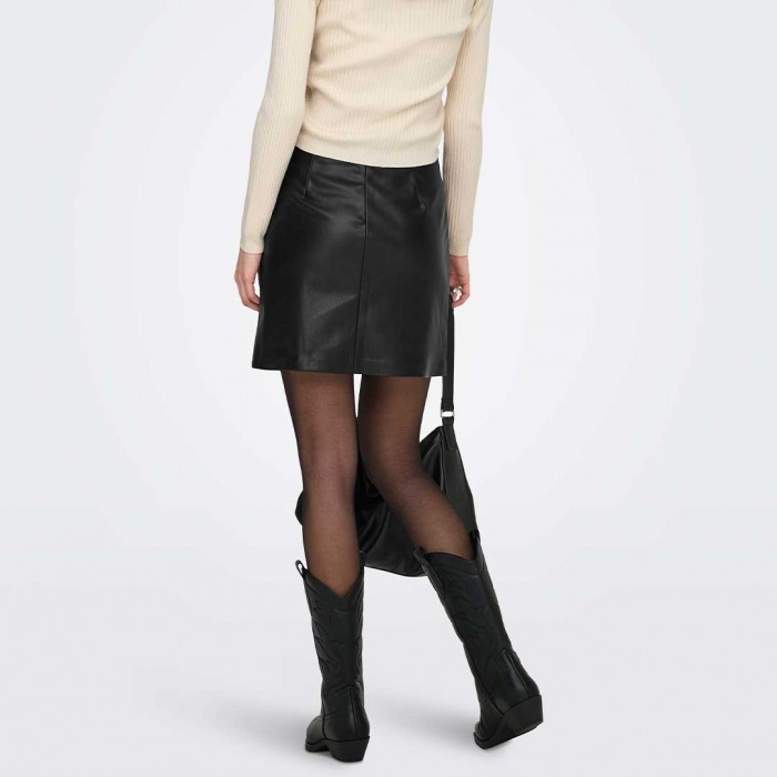 ONLY ONLELINA FAUX LEATHER SKIRT OTW BLACK