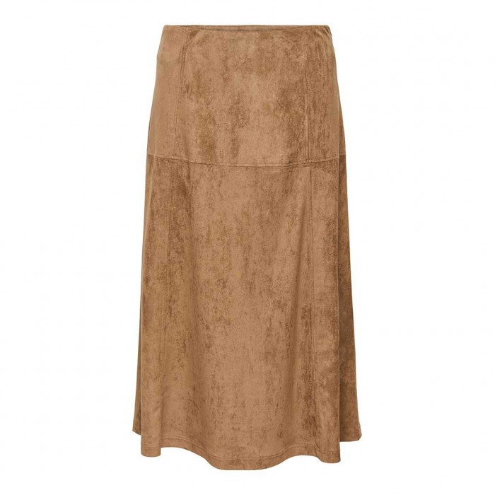 ONLY ONLLIXA MW LONG FAUX SUEDE SKIRT CC PNT BROWN