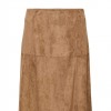 ONLY ONLLIXA MW LONG FAUX SUEDE SKIRT CC PNT BROWN