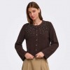 ONLY ONLMIGGIE LS O-NECK PEARL CARDI KNT NOOS BROWN