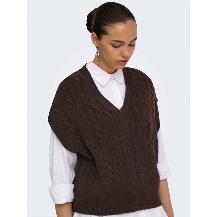 ONLY ONLMELODY VEST KNT NOOS BROWN