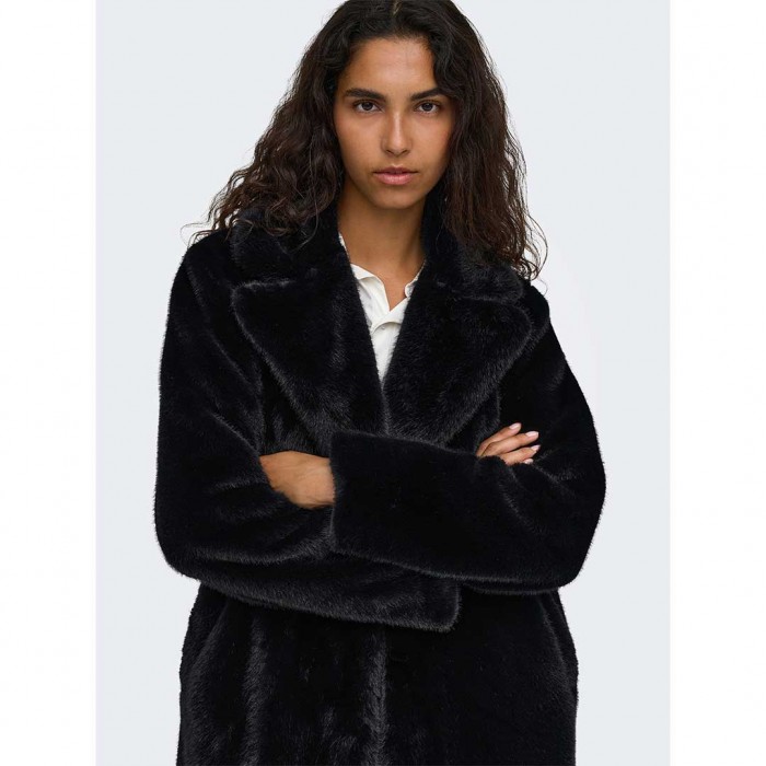 ONLY ONLEMILIE FAUX FUR COAT OTW BLACK