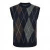 ONLY ONLRHOMBUS ARGYLE VEST KNT NOOS BLUE