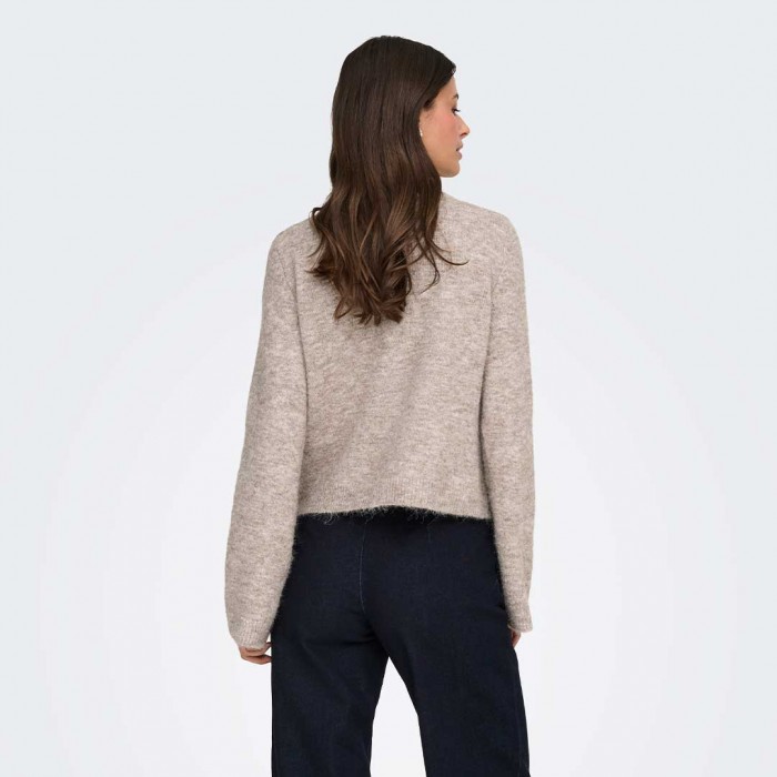ONLY ONLMIGGIE LS O-NECK PEARL CARDI KNT NOOS BEIGE