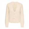 ONLY ONLZAGGIE LS BUTTON V-NECK CARDI KNT ECRU